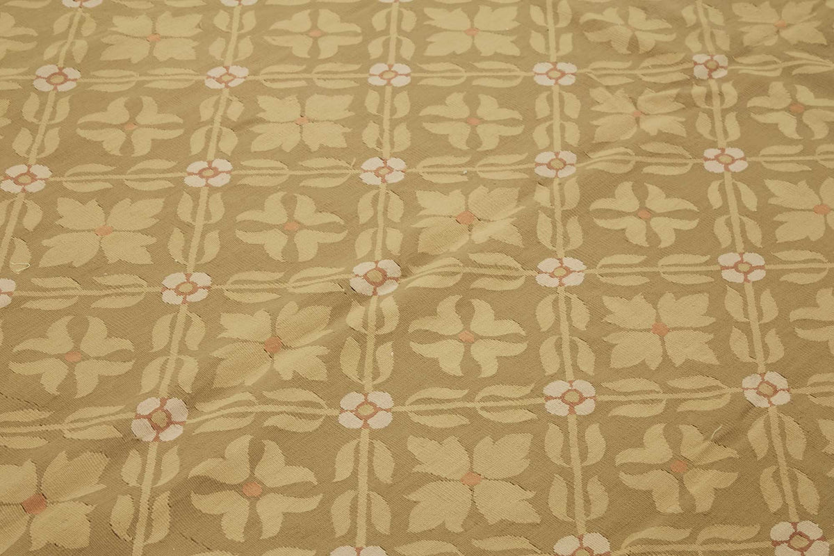 Sivemi Geometrik Desenli Bej Kahverengi Düz Dokuma Halı 264x353 cm – mekânda kullanım