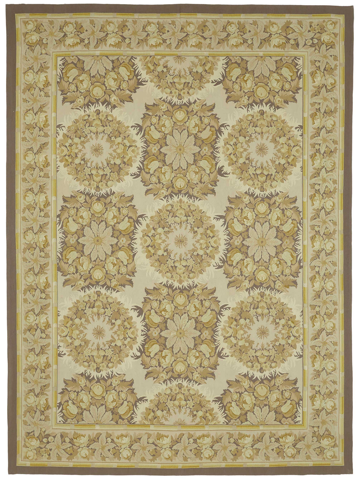 Sivemi Toprak Tonları Çiçek Desenli Bej Halı 270x370 cm