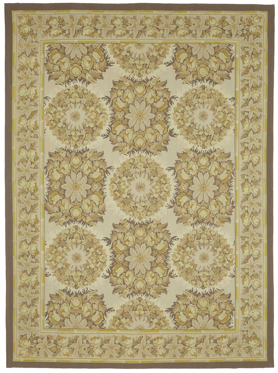 Sivemi Toprak Tonları Çiçek Desenli Bej Halı 270x370 cm