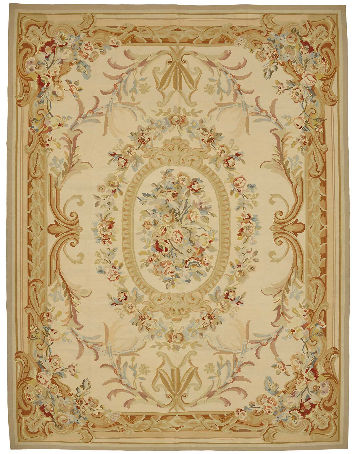 Sivemi Bej Zeminli Floral Desenli El Dokuma Halı 275x354 cm 47406