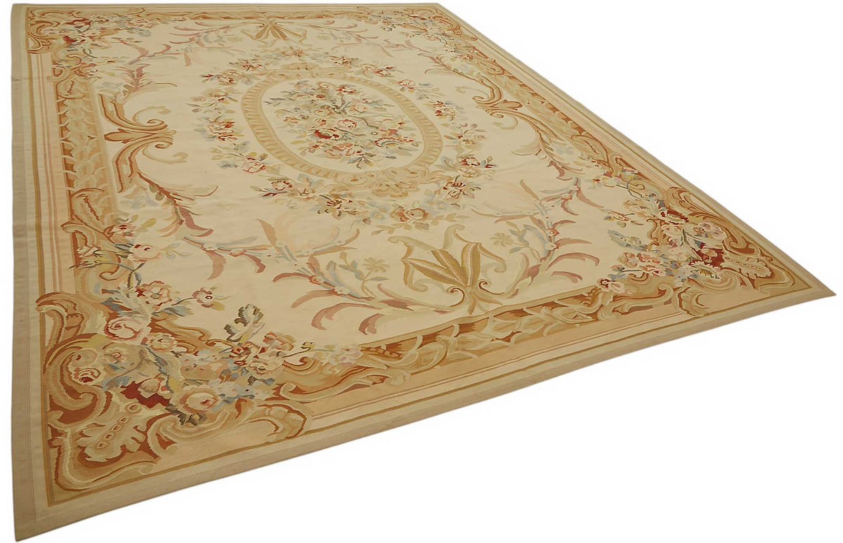 Sivemi Bej Zeminli Floral Desenli El Dokuma Halı 275x354 cm 47406 – genel görünüm