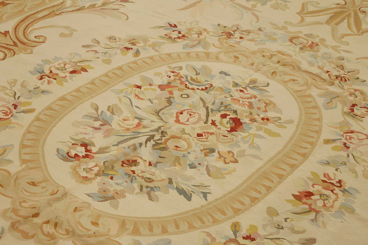 Sivemi Bej Zeminli Floral Desenli El Dokuma Halı 275x354 cm 47406 – mekânda kullanım