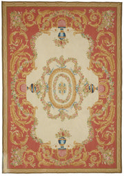 Sivemi Çiçek Desenli Kırmızı ve Bej Vintage Halı 298x431 cm