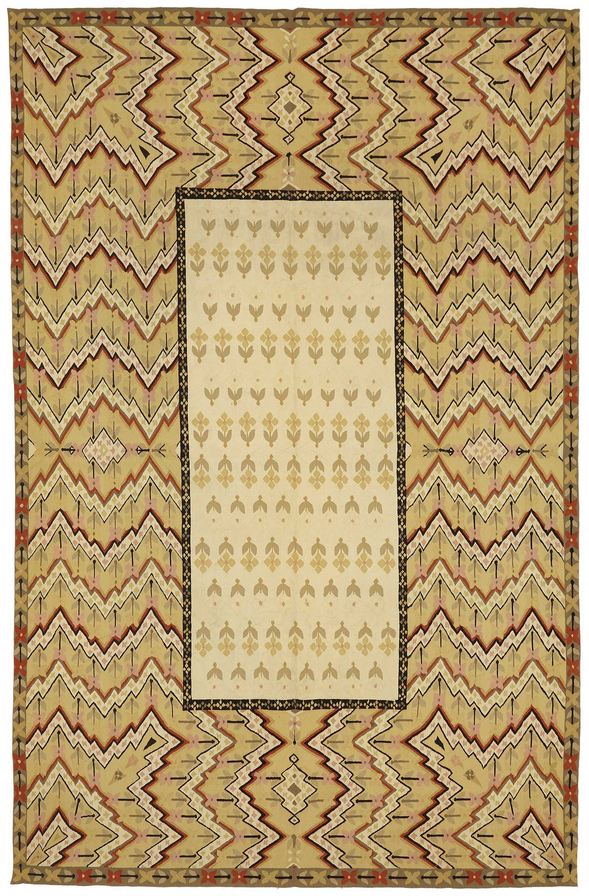 Sivemi Kahverengi Halı 6 m² Kareli Desenli Düz Dokuma 196x311 cm