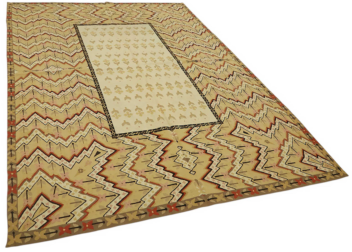 Sivemi Kahverengi Halı 6 m² Kareli Desenli Düz Dokuma 196x311 cm – genel görünüm