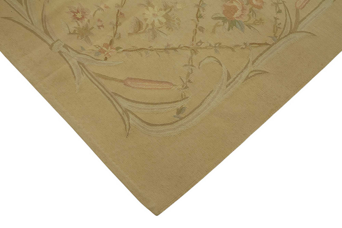 Sivemi Vintage Bej Krem Geometrik Desenli El Dokuma Halı 272x360 cm – detay görünümü