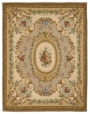 Sivemi Düz Kahverengi Halı: Bej Zeminli Çiçek Desenli 263x334 cm