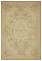 Sivemi Açık Pembe ve Gold Çiçek Desenli El Dokuma Halı 301x440 cm