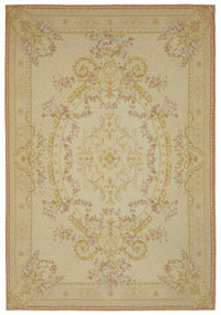 Sivemi Açık Pembe ve Gold Çiçek Desenli El Dokuma Halı 301x440 cm