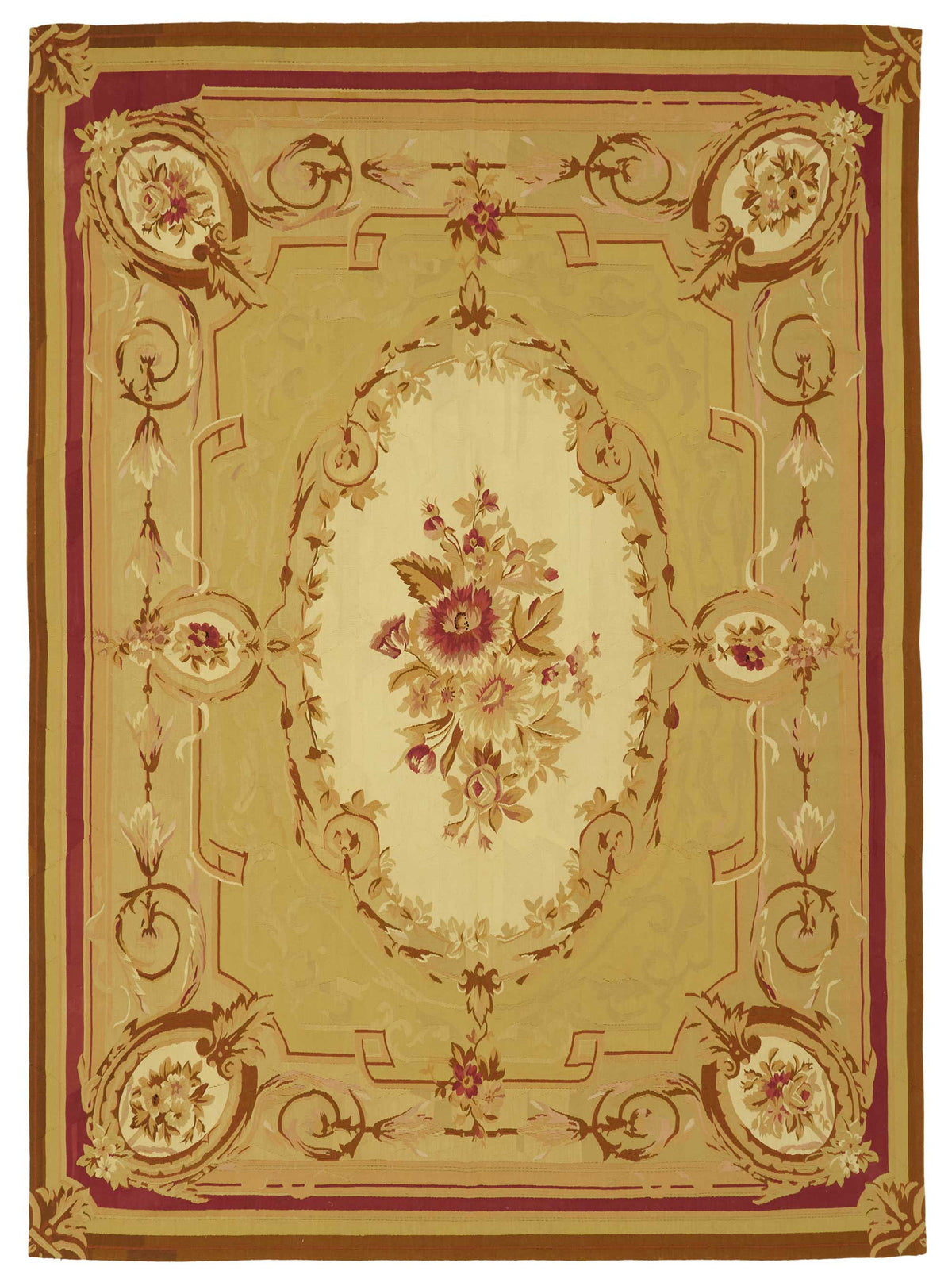 Sivemi Bordo Altın Çiçekli Klasik El Dokuma Halı 260x360 cm