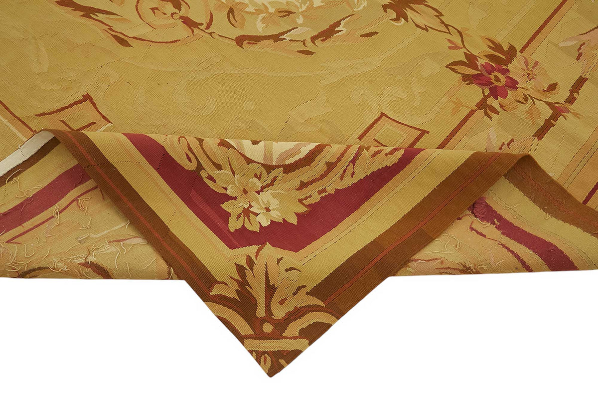 Sivemi Bordo Altın Çiçekli Klasik El Dokuma Halı 260x360 cm – kenar detayı
