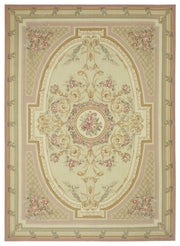 Sivemi Krem Pembe Çiçek Desenli Klasik El Dokuma Halı 307x429 cm