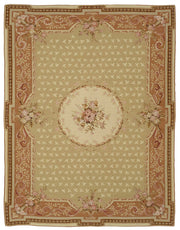 Sivemi Çiçek Desenli Bej Kahverengi Vintage Halı 272x348 cm 47428