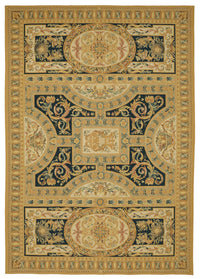 Sivemi Sarı Halı Klasik Geometrik Desenli Aubusson 304x436 cm 47433