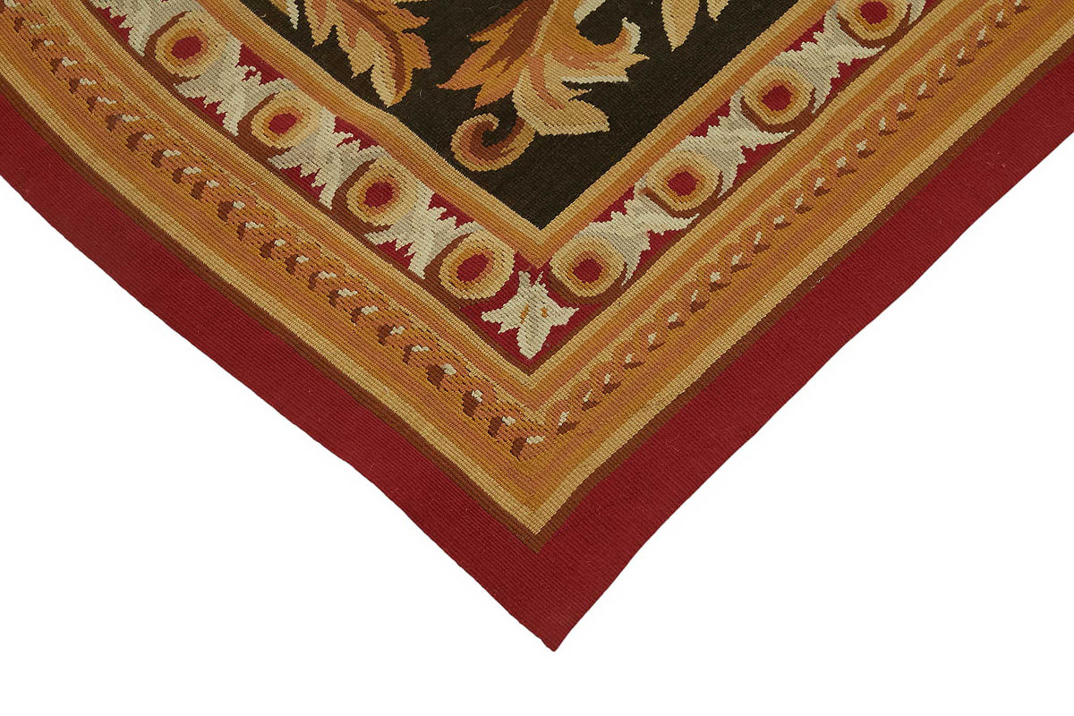 Sivemi Düz Siyah Halı Baklava Desenli Vintage Yün Pamuk 90x300 cm – detay görünümü