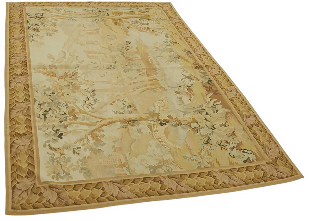 Sivemi Bej ve Kahverengi Mandala Desenli Yün Pamuk Halı 153x242 cm – genel görünüm