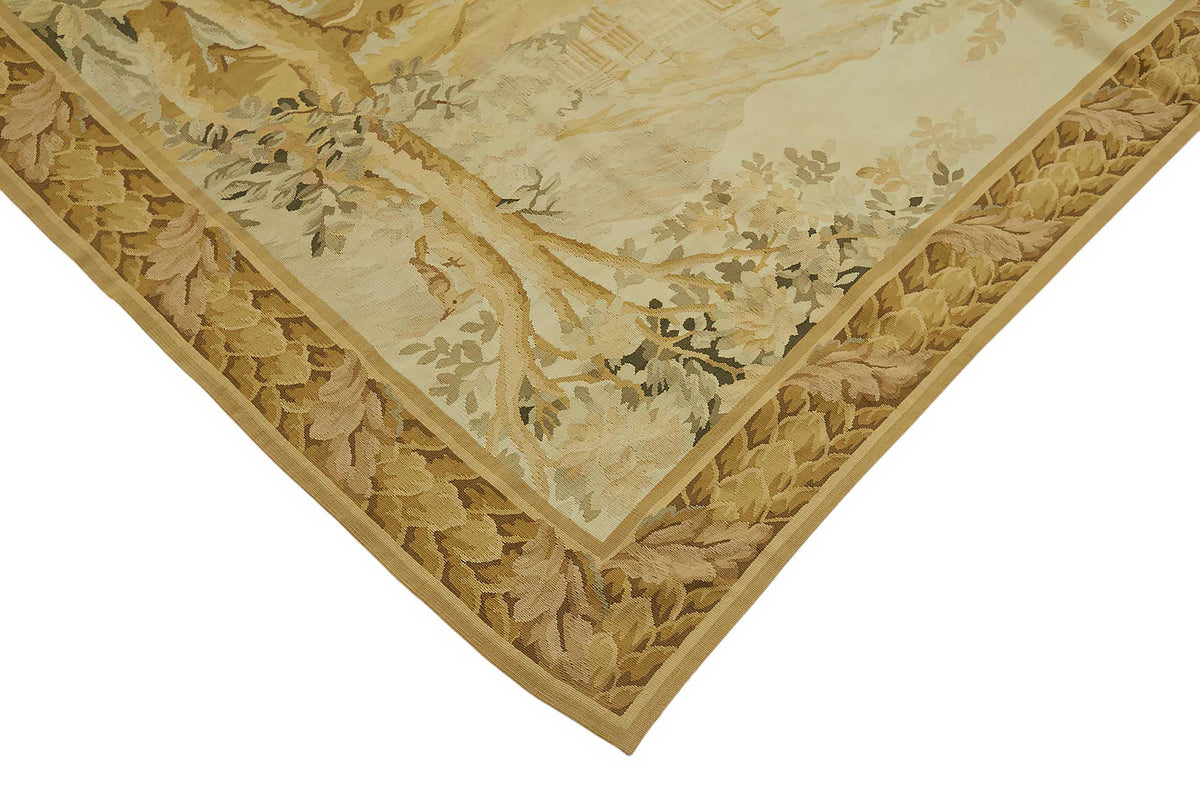 Sivemi Bej ve Kahverengi Mandala Desenli Yün Pamuk Halı 153x242 cm – detay görünümü