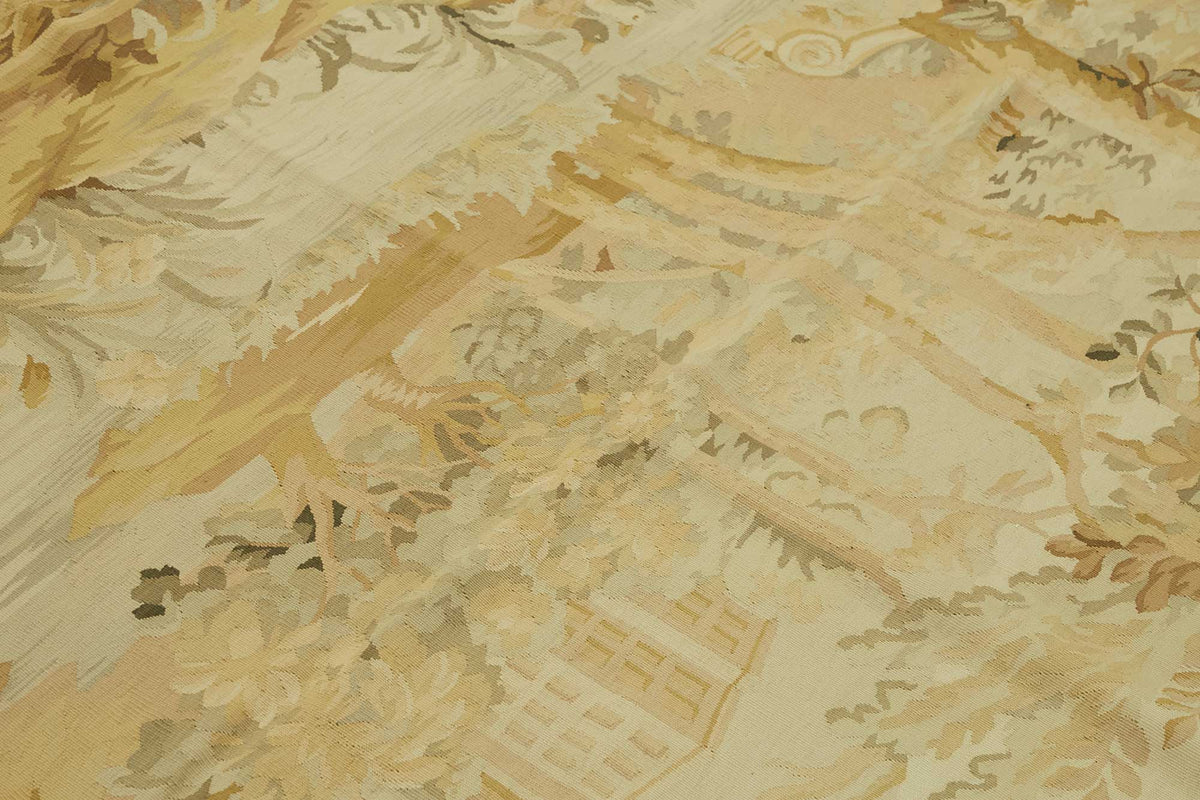 Sivemi Bej ve Kahverengi Mandala Desenli Yün Pamuk Halı 153x242 cm – mekânda kullanım