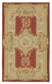 Sivemi Kırmızı Bej Çiçekli Yün ve Pamuk El Dokuma Halı 92x152 cm