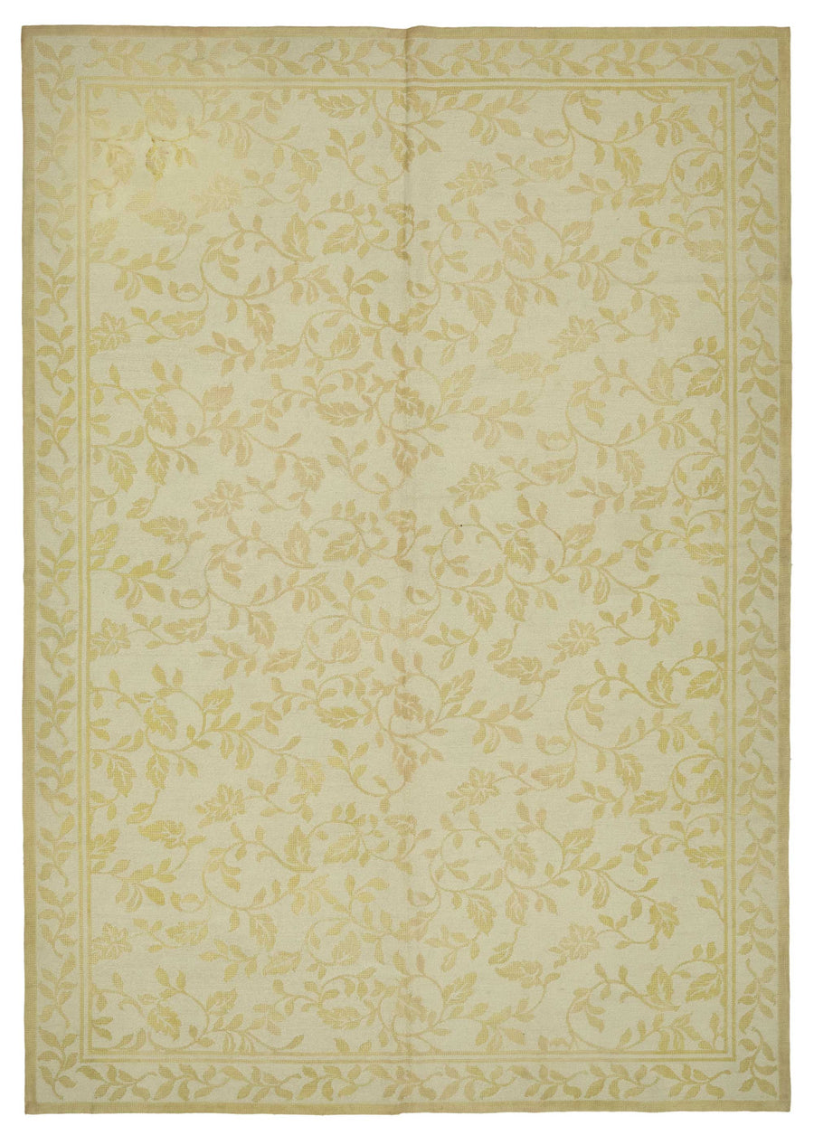 Mevri Çiçek Desenli Krem Gold ve Bej El Dokuma Halı 180x255 cm