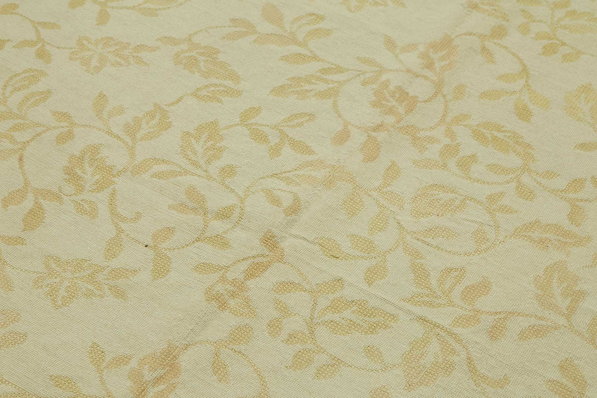 Mevri Çiçek Desenli Krem Gold ve Bej El Dokuma Halı 180x255 cm – mekânda kullanım