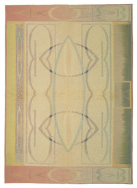 Mevri Bej Pembe Geometrik Desenli Modern El Dokuma Halı 180x256 cm