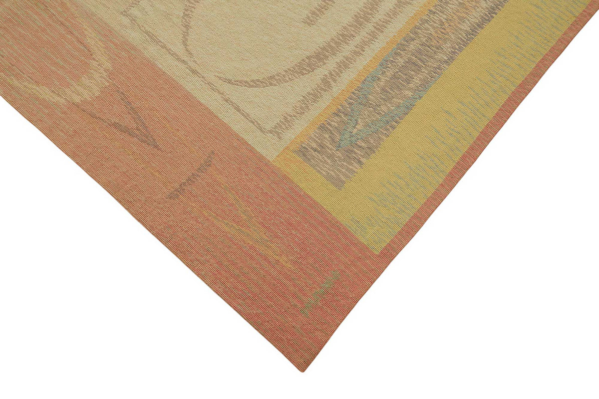 Mevri Bej Pembe Geometrik Desenli Modern El Dokuma Halı 180x256 cm – detay görünümü