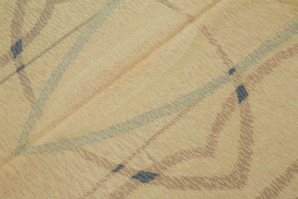 Mevri Bej Pembe Geometrik Desenli Modern El Dokuma Halı 180x256 cm – mekânda kullanım