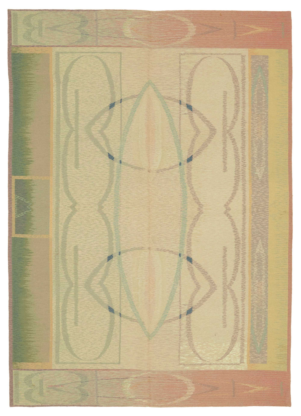 Mevri Bej Halı Geometrik Desenli Modern El Dokuma 180x257 cm