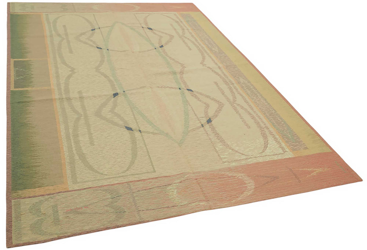 Mevri Bej Halı Geometrik Desenli Modern El Dokuma 180x257 cm – genel görünüm