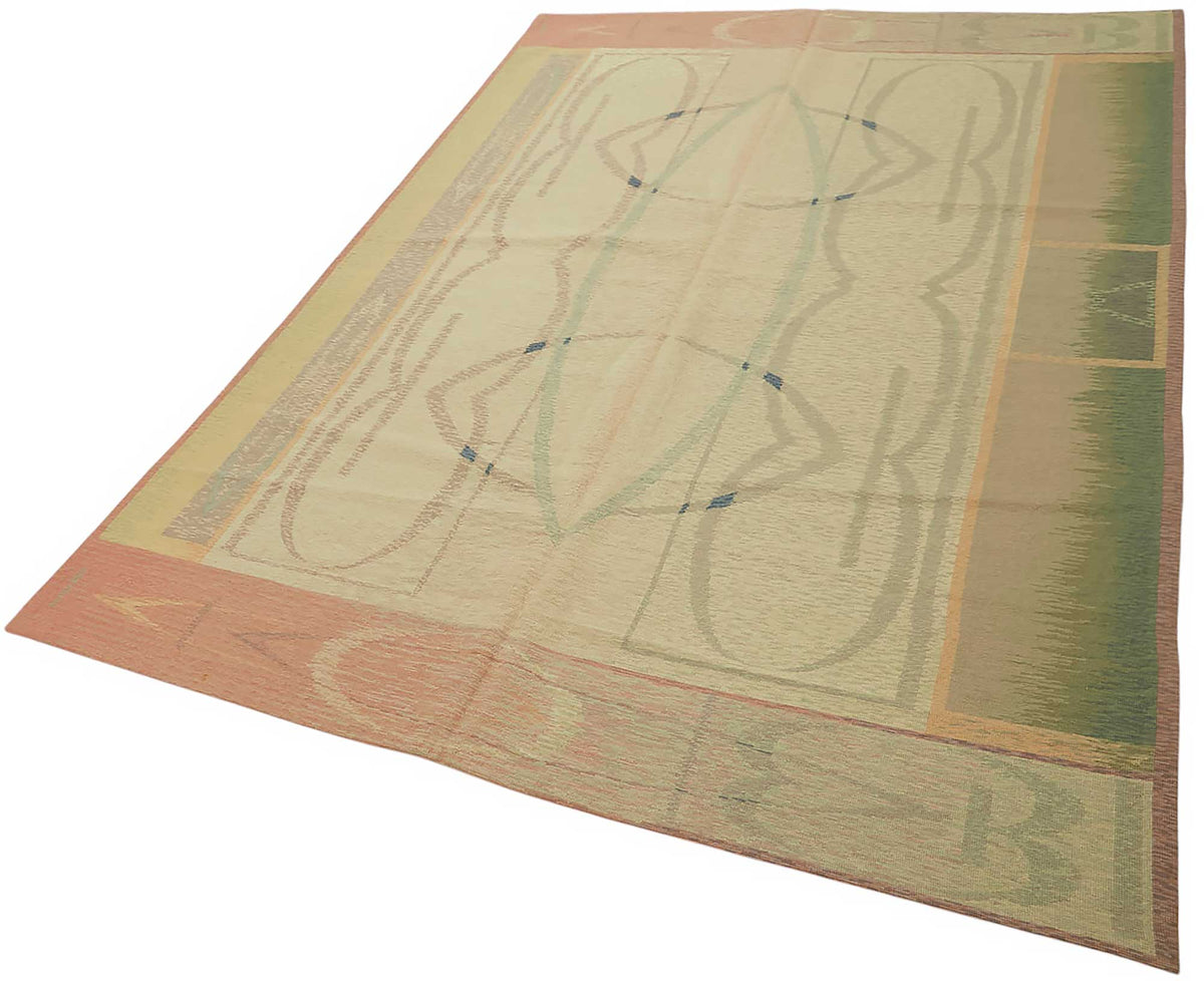 Mevri Bej Halı Geometrik Desenli Modern El Dokuma 180x257 cm – doku yakın çekim