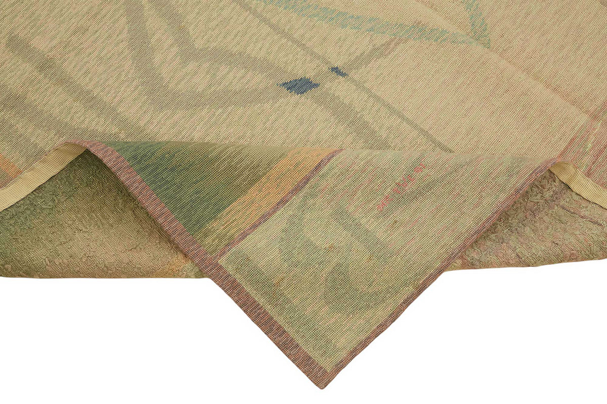 Mevri Bej Halı Geometrik Desenli Modern El Dokuma 180x257 cm – kenar detayı