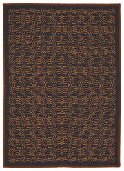 Mevri Siyah Kahverengi Geometrik Desenli Yün El Dokuma Halı 168x235 cm