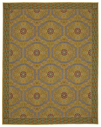Mevri Haki Lacivert Geometrik Desenli Klasik El Dokuma Halı 261x331 cm