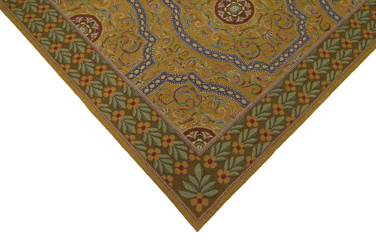 Mevri Haki Lacivert Geometrik Desenli Klasik El Dokuma Halı 261x331 cm – detay görünümü