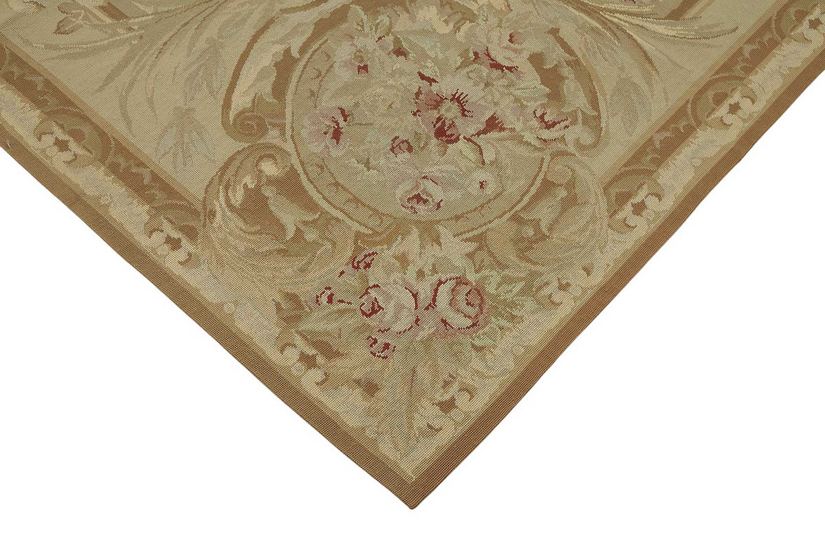 Mevri Çiçek Desenli Kahverengi ve Bej Halı 249x314 cm 47476 – detay görünümü