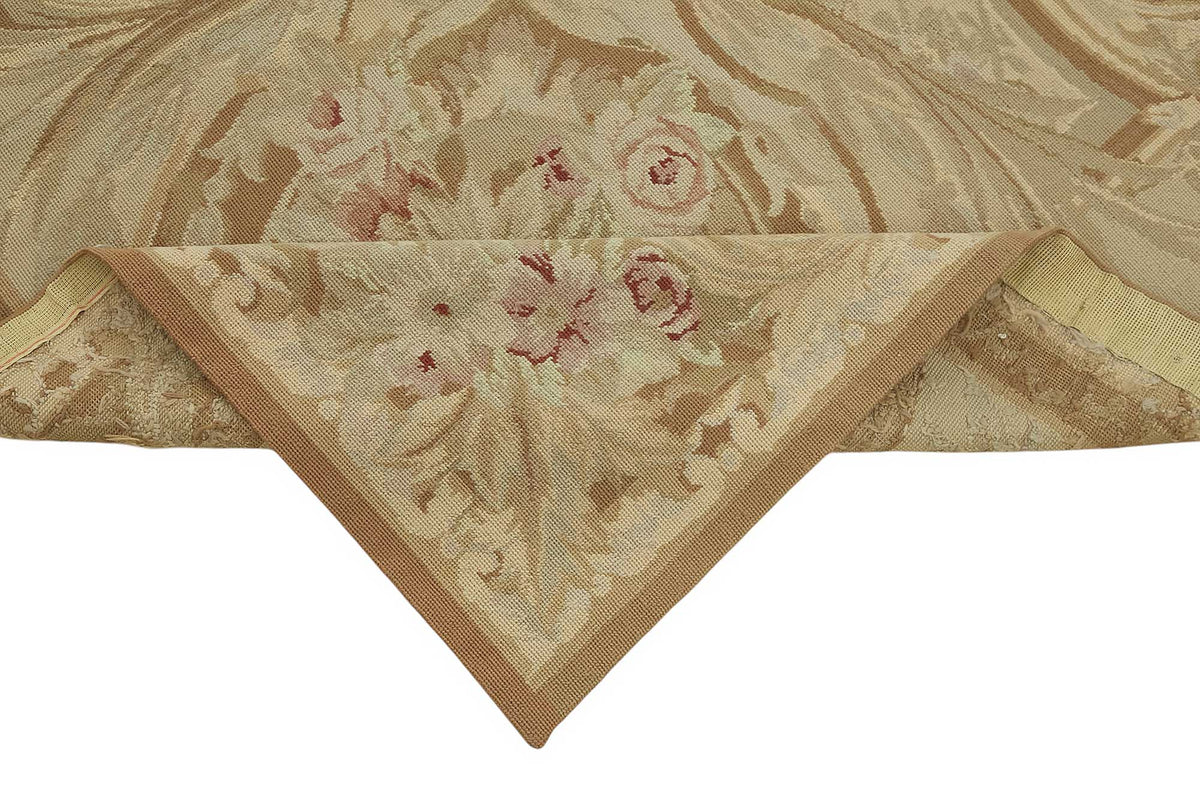 Mevri Çiçek Desenli Kahverengi ve Bej Halı 249x314 cm 47476 – kenar detayı
