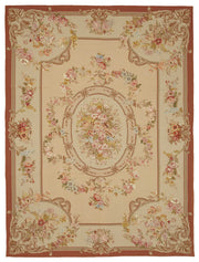 Mevri Bej Zeminli Çok Renkli Çiçekli Vintage Halı 276x369 cm