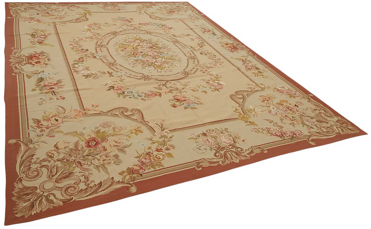Mevri Bej Zeminli Çok Renkli Çiçekli Vintage Halı 276x369 cm – genel görünüm
