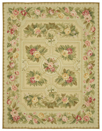 Mevri Needlepoint Bej Çiçek Desenli El Dokuma Halı 270x352 cm