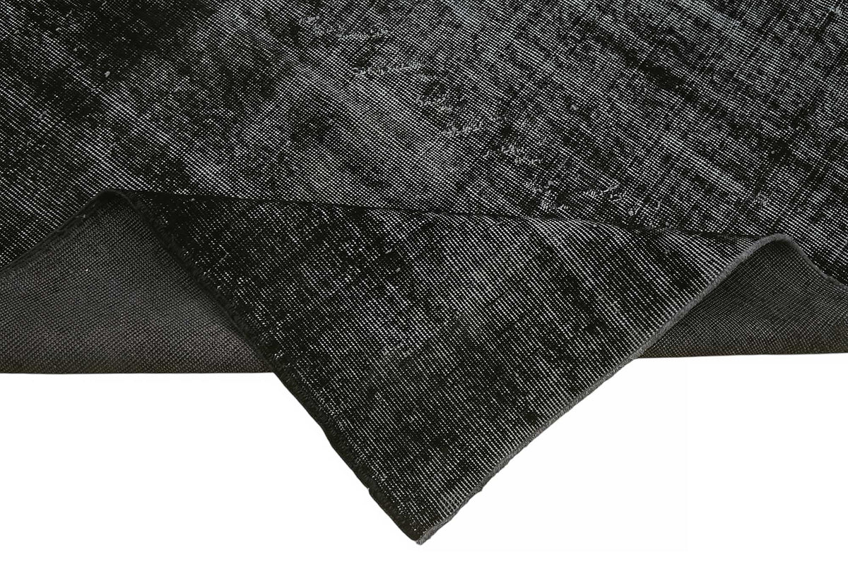 Zelko Siyah Gri Modern Soyut Desenli El Dokuma Halı 271x354 cm – kenar detayı
