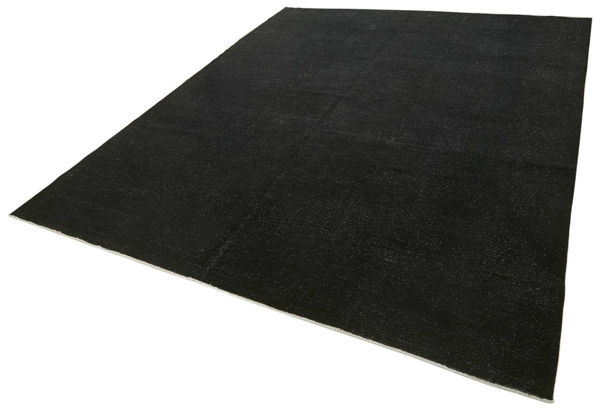Zelko Siyah Gri Modern Melanj Düz El Dokuma Halı 300x400 cm – doku yakın çekim