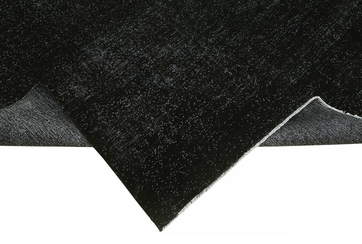 Zelko Siyah Gri Modern Melanj Düz El Dokuma Halı 300x400 cm – kenar detayı