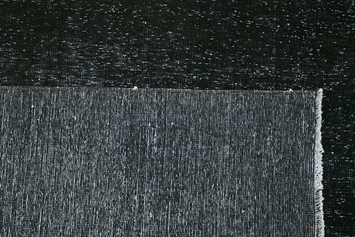 Zelko Siyah Gri Modern Melanj Düz El Dokuma Halı 300x400 cm – arka yüz görünümü