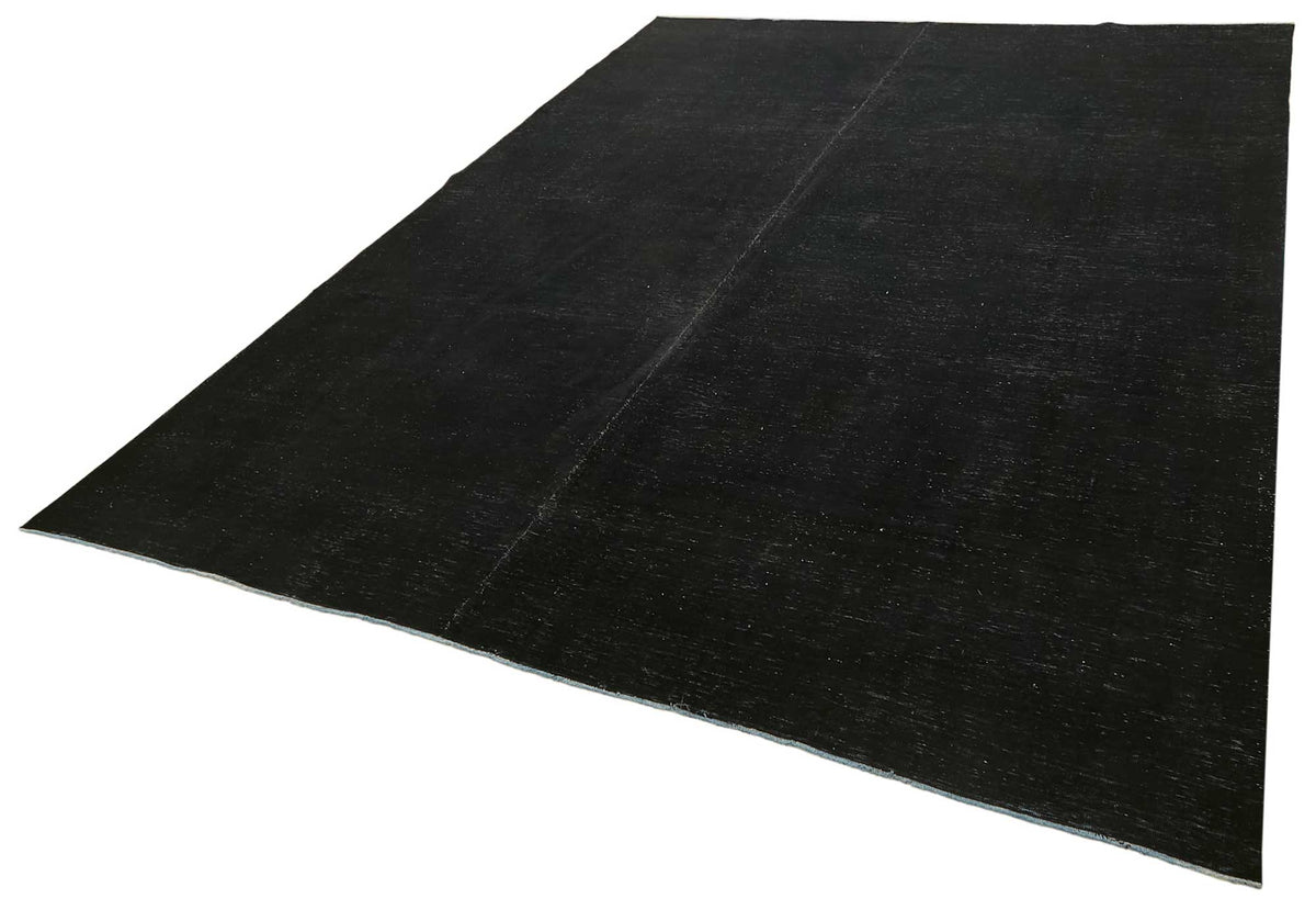 Zelko Siyah Gri Düz Modern El Dokuma Halı 300x400 cm – doku yakın çekim