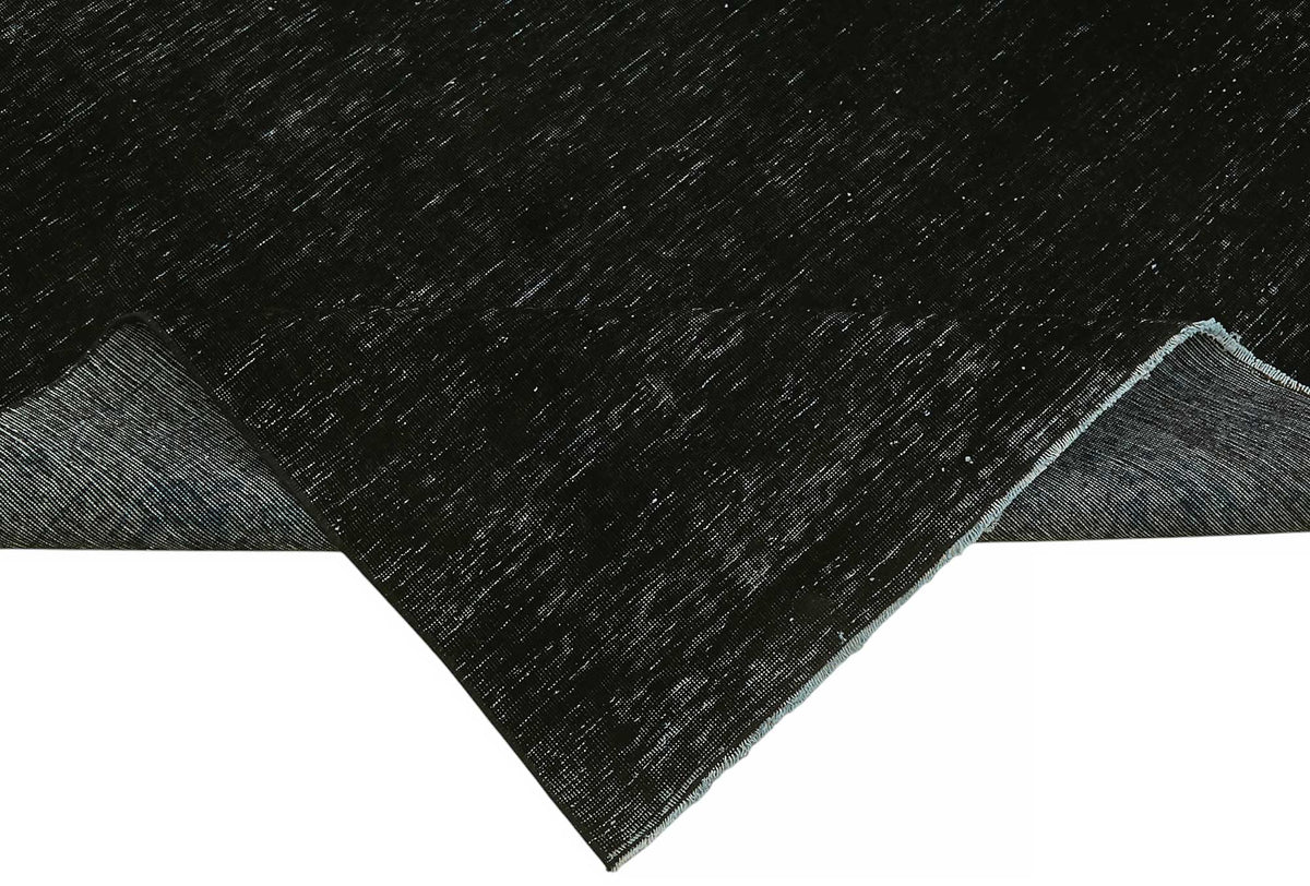Zelko Siyah Gri Düz Modern El Dokuma Halı 300x400 cm – kenar detayı