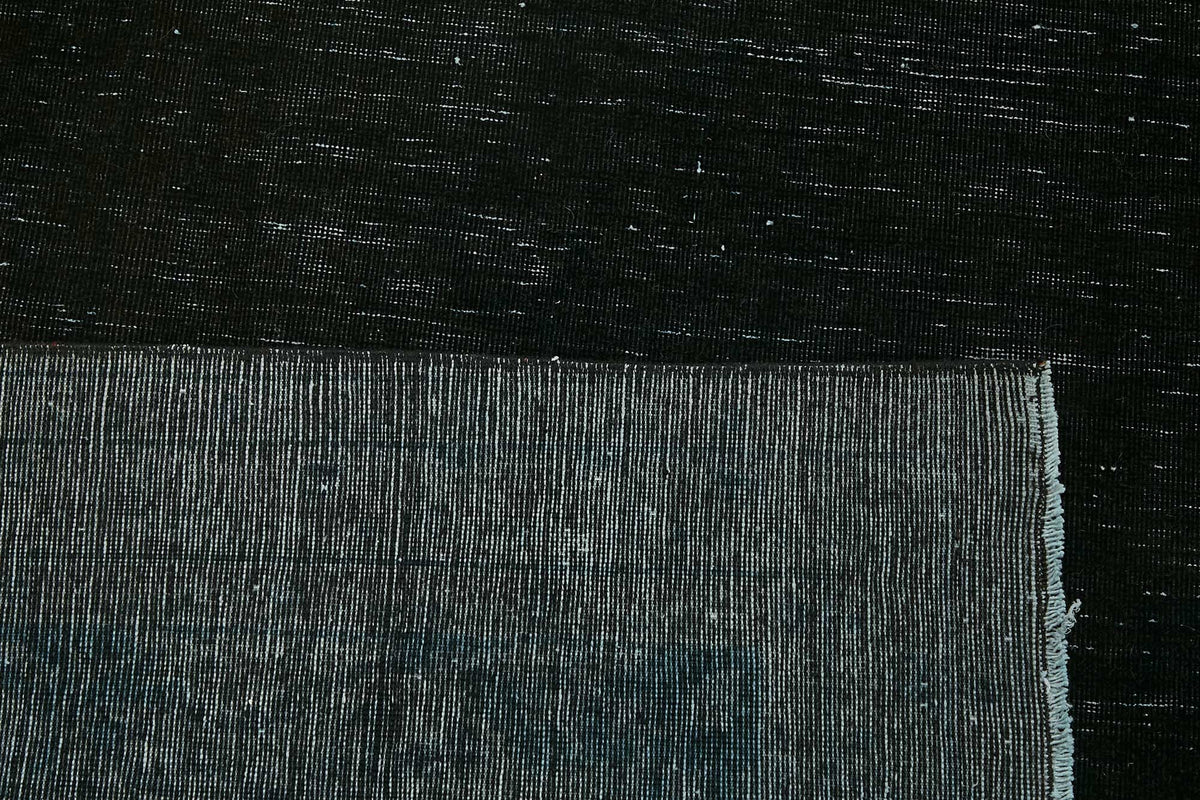 Zelko Siyah Gri Düz Modern El Dokuma Halı 300x400 cm – arka yüz görünümü