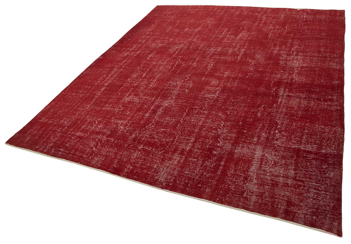 Zelko Kırmızı Gri Soyut Modern El Dokuma Halı 300x400 cm – doku yakın çekim