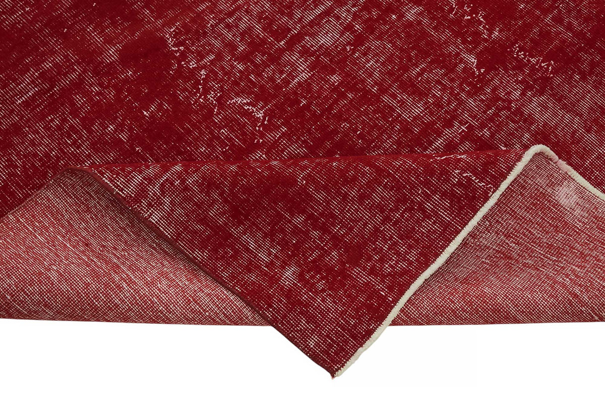 Zelko Kırmızı Gri Soyut Modern El Dokuma Halı 300x400 cm – kenar detayı