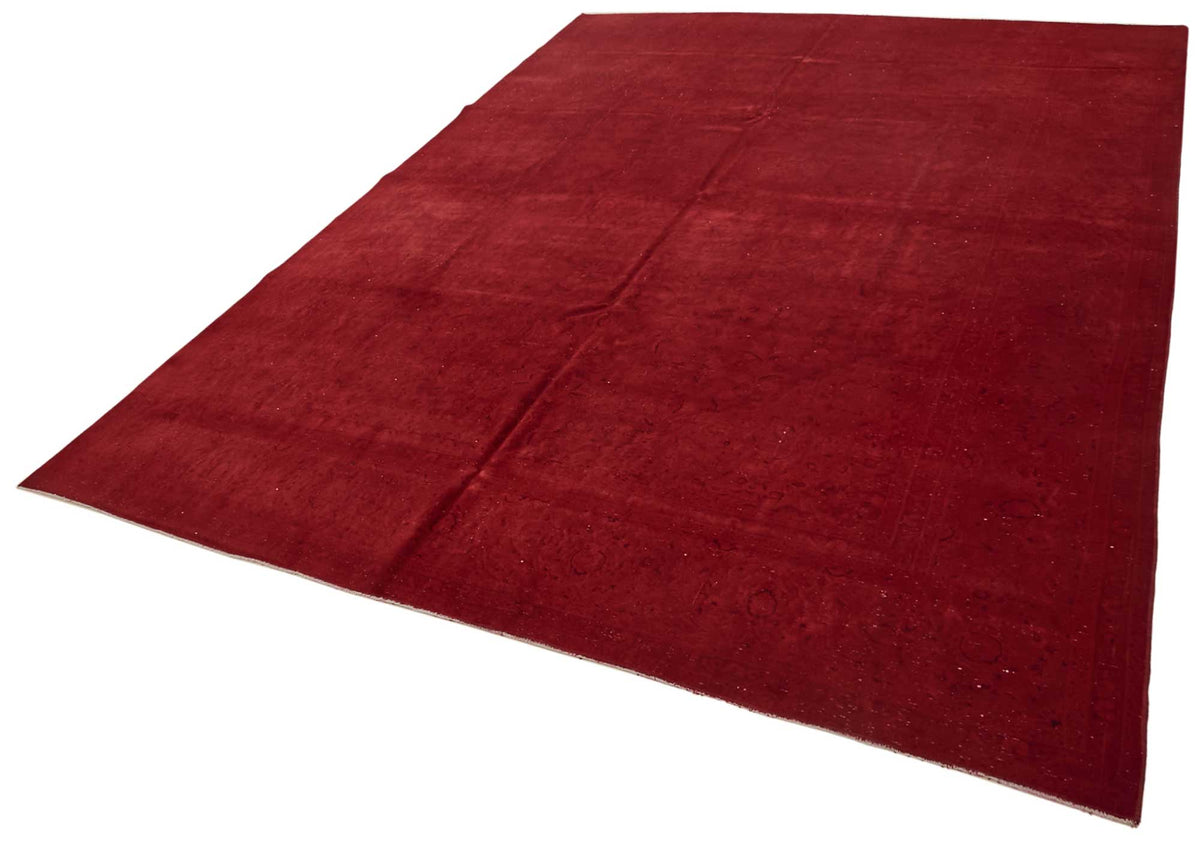 Zelko Desensiz Kırmızı Overdyed El Dokuma Halı 300x400 cm – doku yakın çekim